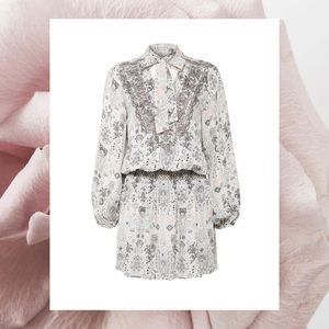 Parker Ivory Silk Printed Silvia Dress Size S